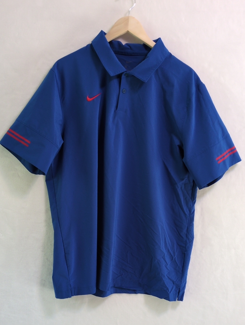 ​Nike Blue & Red Stripe Athletic Golf Polo Shirt Men's Size XL (Style CI4465-481